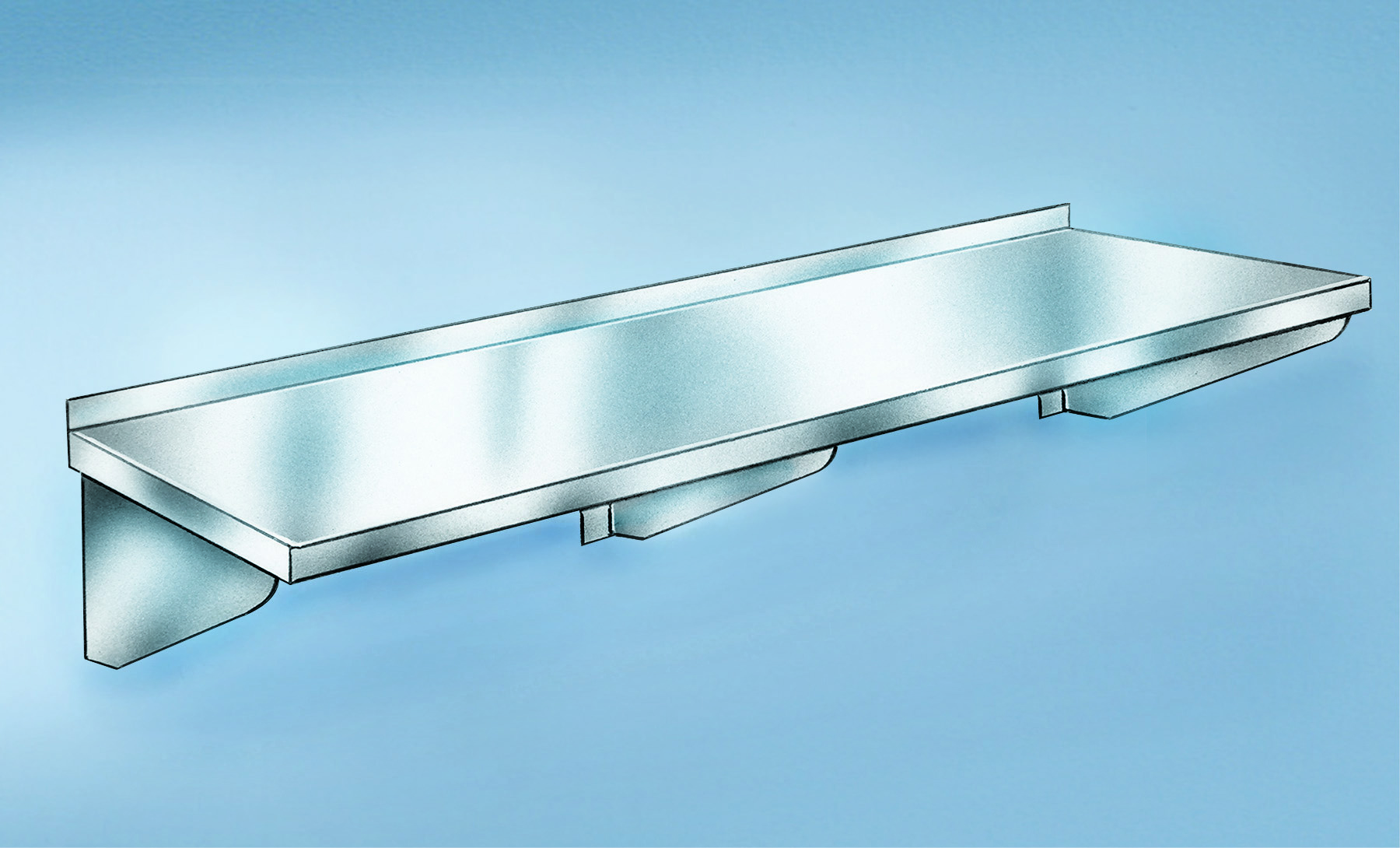 12 x 16 Stainless Steel Wall Mount Shelf