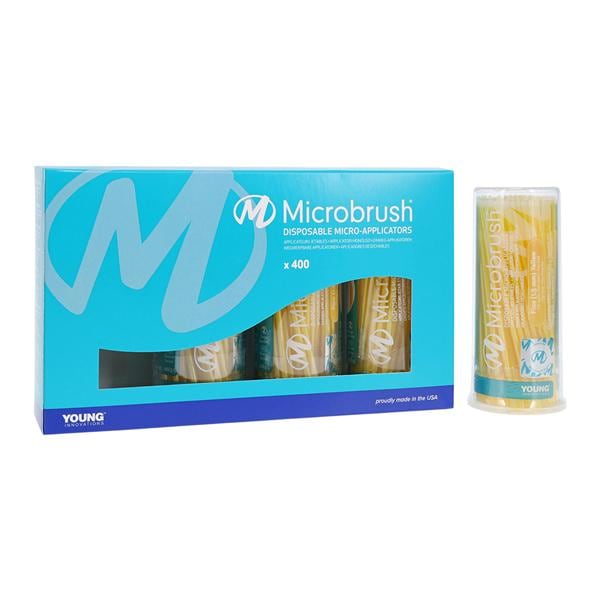 Microbrush Applicators, Fine Tip, Yellow, 4 Tubes of 100
