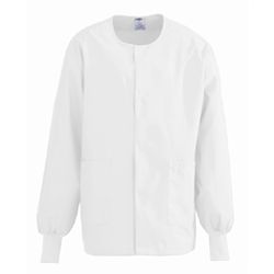 Medline ComfortEase Warm-Up Jacket, Unisex, White, X-Large