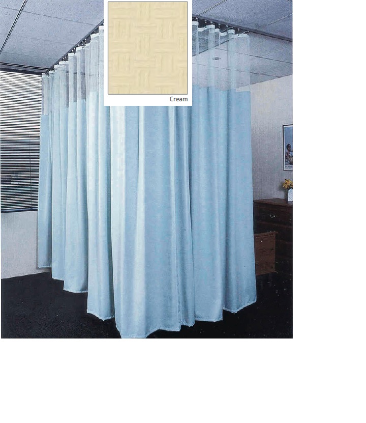 Medline Sundance Cubicle Curtains, 198"W x 78"H, Cream, No Mesh, Each