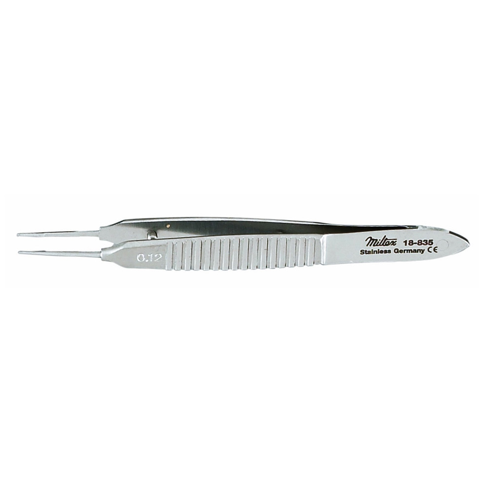 Miltex Bonn Micro Suturing Forceps, 2-3/4" (7 Cm), 1 X 2 Teeth, 0.12 Mm, Tying Platform, 18-836