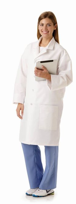Medline Unisex SILVERtouch Staff Length-Lab Coats, Buttons, 3 pockets, Medium | 87052STM