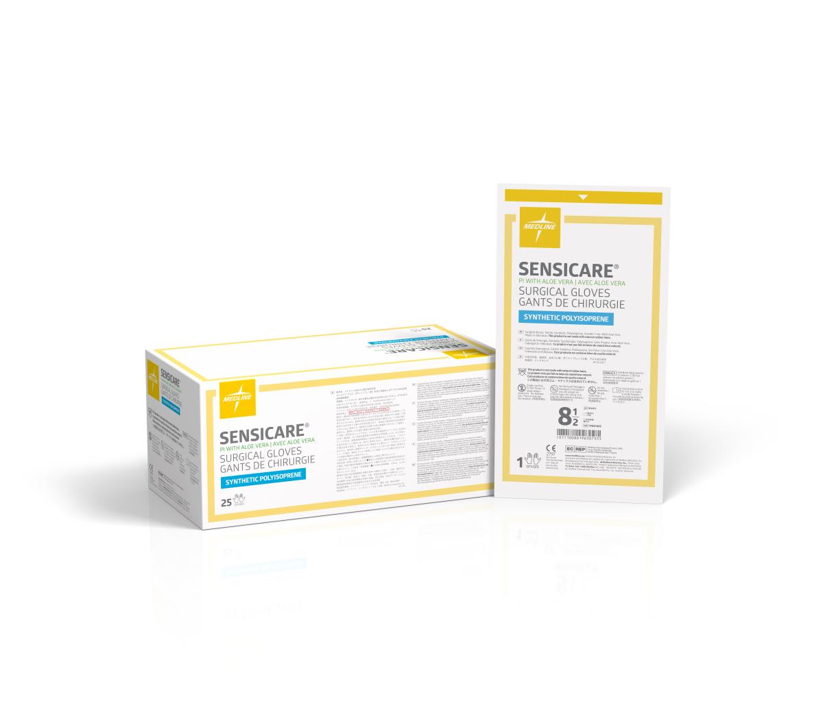 SensiCare PI with Aloe Surgical Gloves, Size 8.5