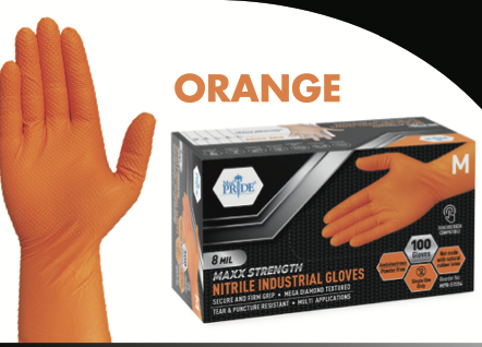Gloveworks HD Orange Nitrile Gloves XL