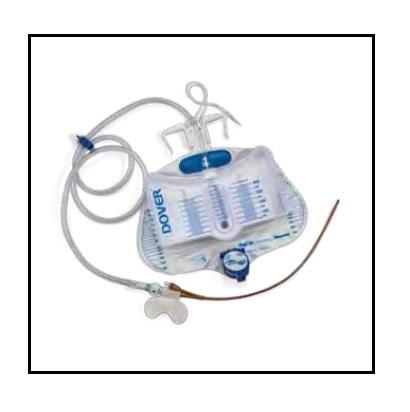 Dover Silver Urine Bag Meter Tray 16FR, 60 " tubing, 400 ml, 10/Case