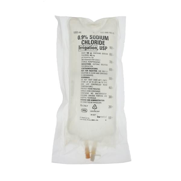 0.9% Sodium Chloride Irrigation, USP, 1000 mL, 12/Cs