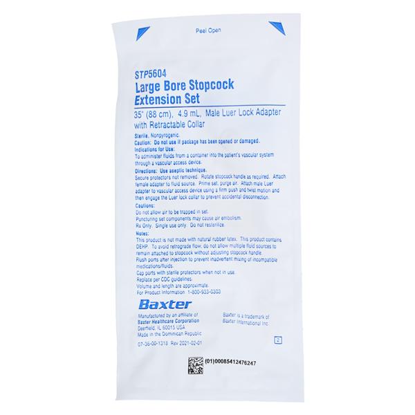 IV Extension Set 35" Male Luer Lock Adapter/Retractable Collar 48/Case