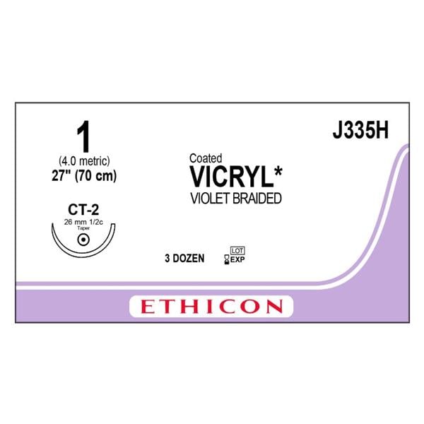 Vicryl Suture 1 27" Polyglactin 910 Braid CT-2 Violet 36/Bx
