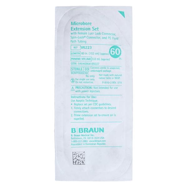 Syringe Pump IV Extension Set 60" PVC-Free Fluid Path F LL/Dstl M Spnlk 50/Ca