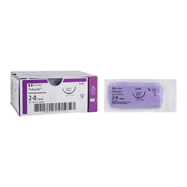 Polysorb Suture 2-0 30" Polyester Braid V-20 Undyed 36/Case
