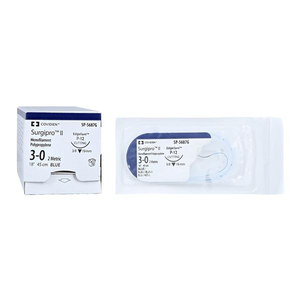 Surgipro II Suture 3-0 18" Polypropylene Monofilament P-12 Blue 12/Case