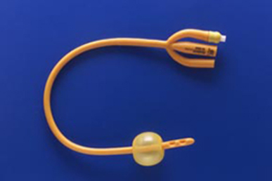 Rüsch Gold Siliconized Coated Foley Catheter - 3-way, 5-15 mL