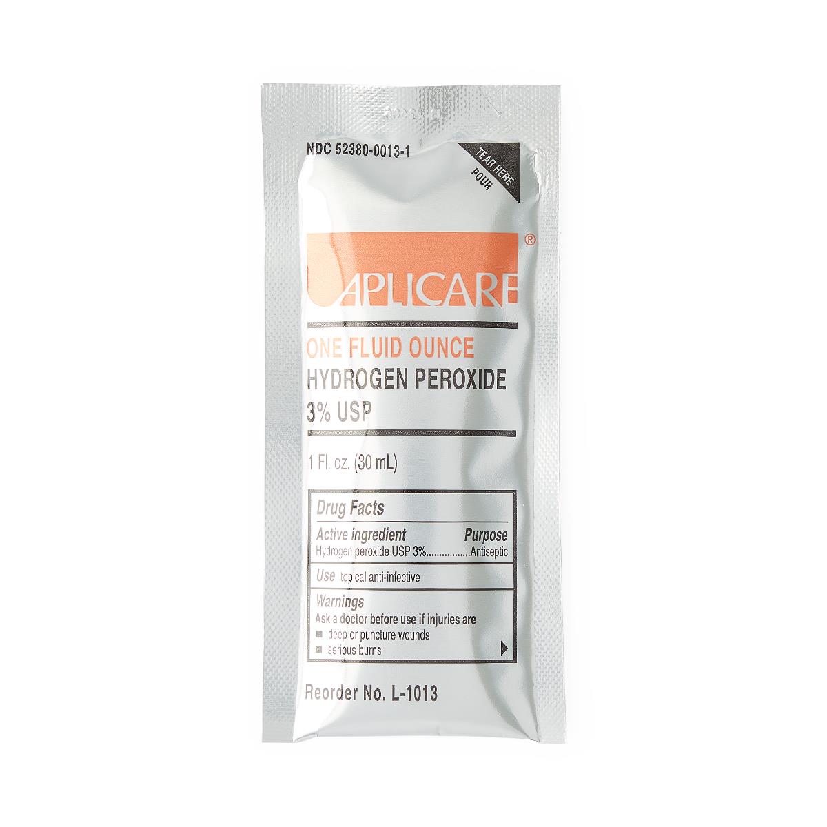 Skin Prep Solutions: Aplicare, Hydrogen Peroxide 3%, 1 oz. Packet