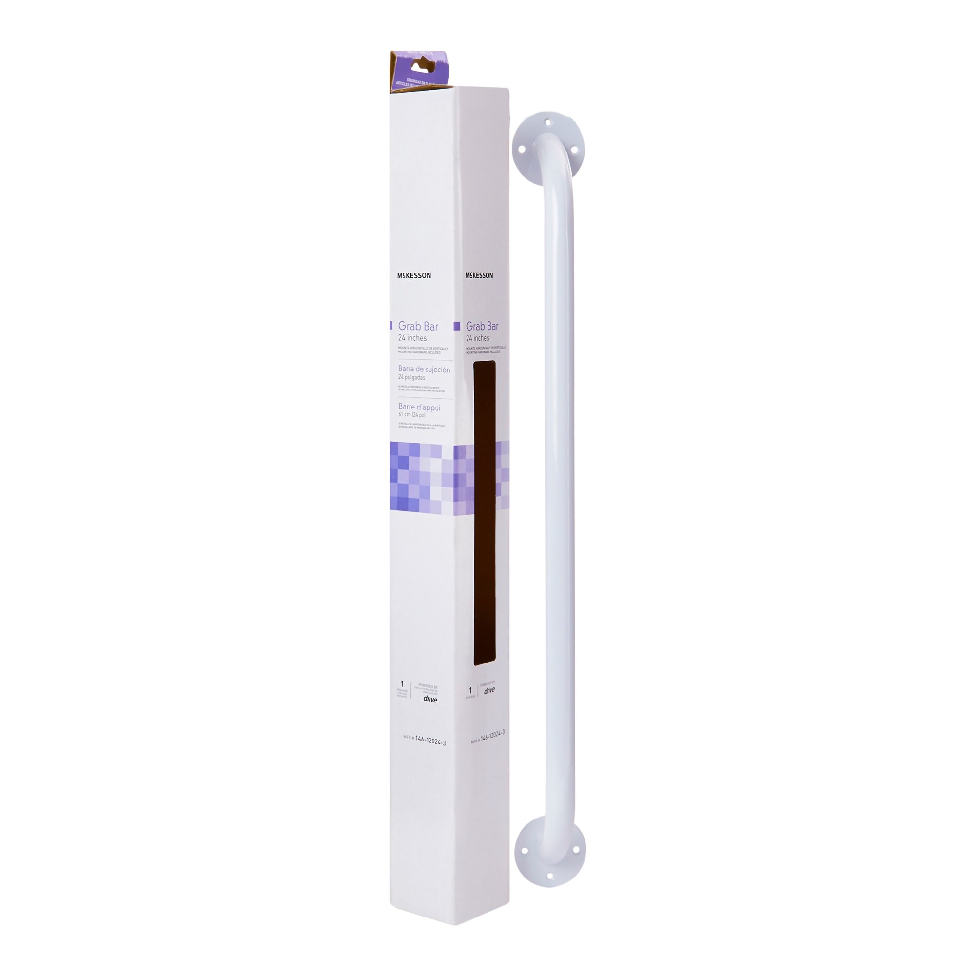 Wall Grab Bar McKesson White Steel, 146-12024-3