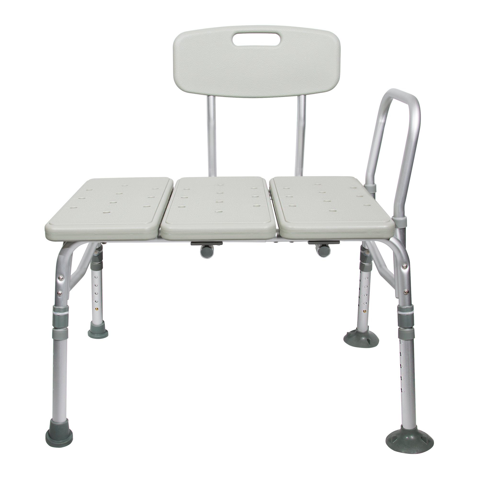McKesson Knocked Down Bath Transfer Bench Removable Arm Rail 17-1/2 to 22-1/2 Inch Seat Height 400 lbs. Weight Capacity