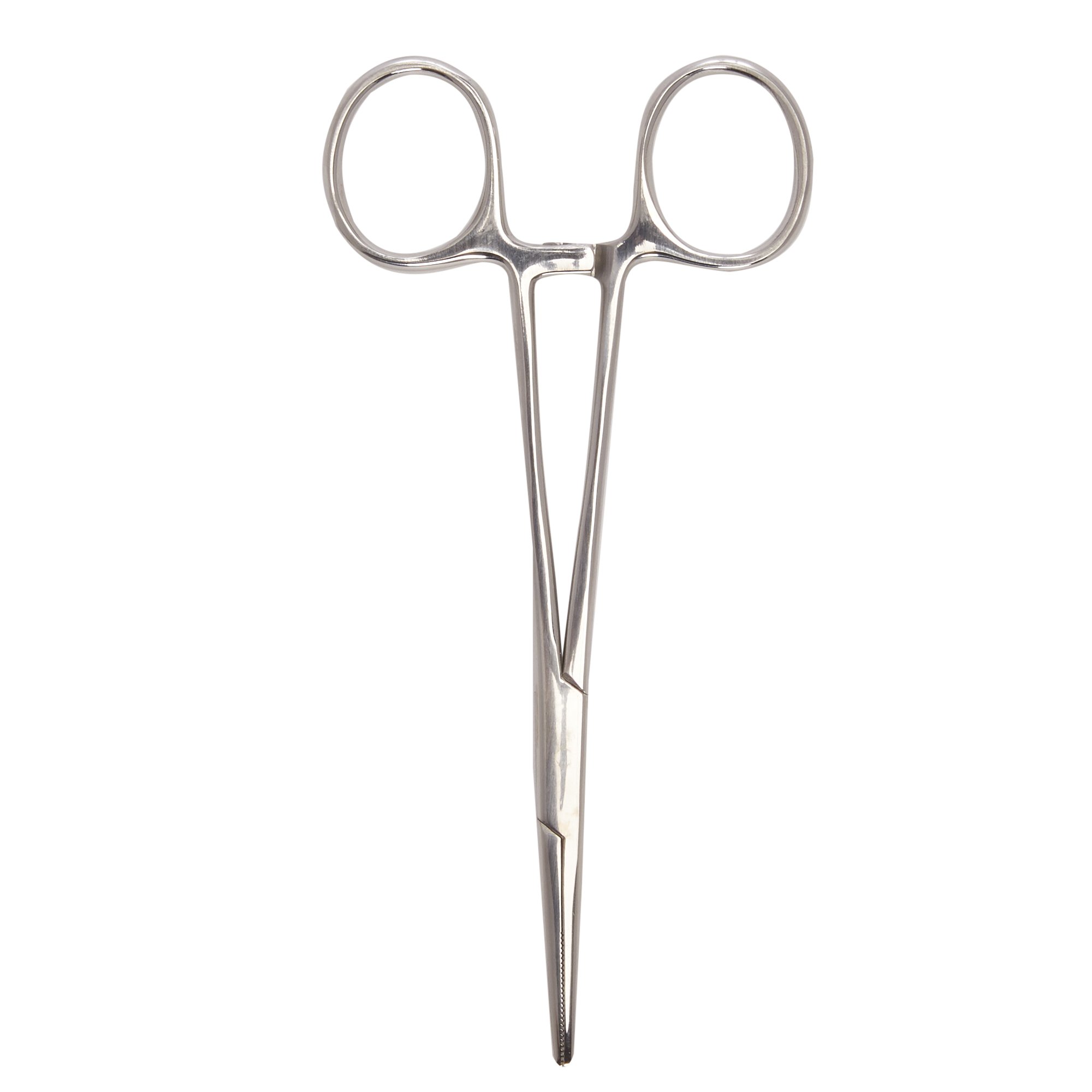 Hemostatic Forceps McKesson Kelly 5-1/2 Inch Length Floor / Office Grade Pakistani Stainless Steel NonSterile Locking Finger Ring Handle Straight Serrated Tips