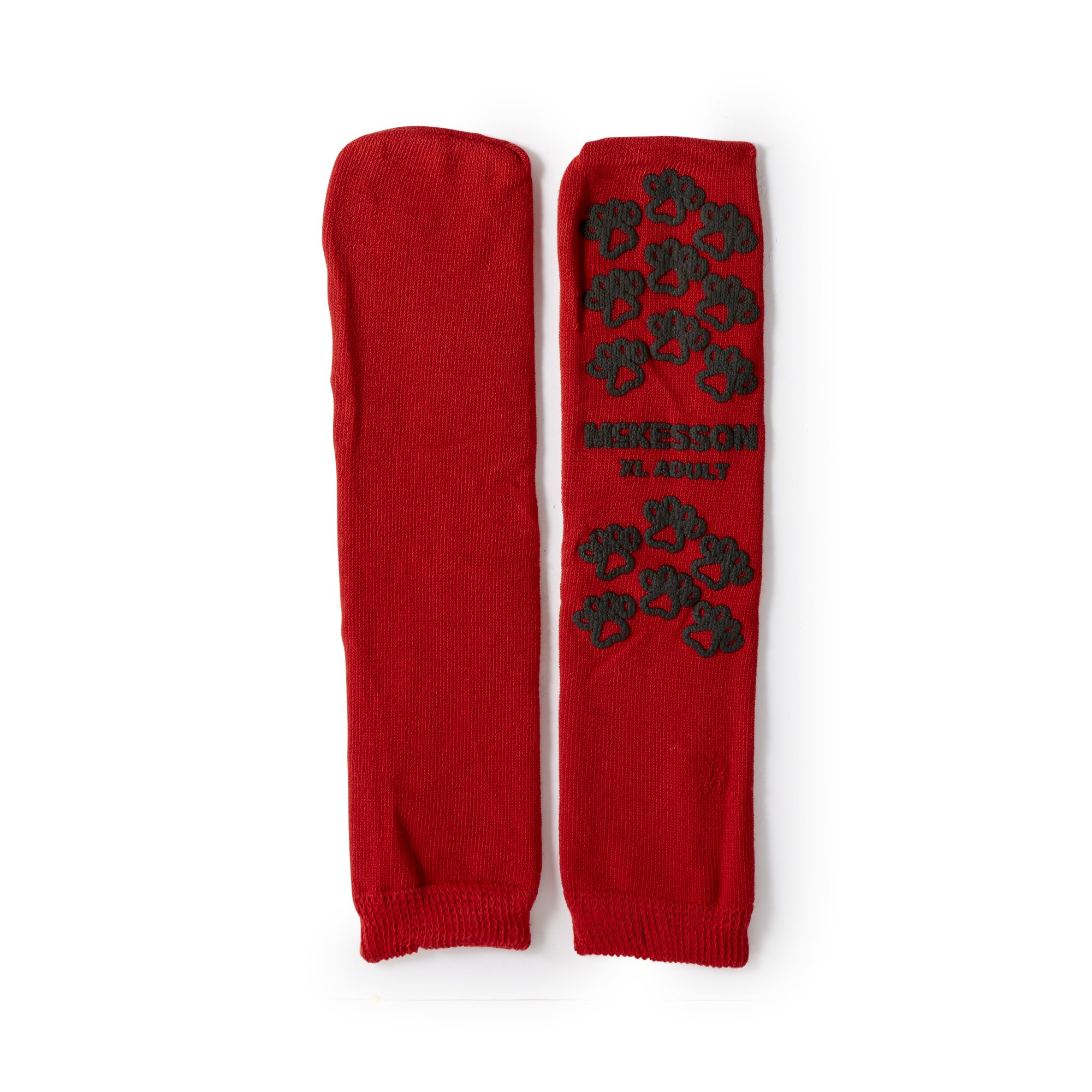 Slipper Socks McKesson Terries Unisex Adult X-Large Single Tread Single Patient Use Red