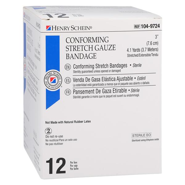 Henry Schein Conforming Bandage Gauze 3"x4.1yd Sterile, 1049724