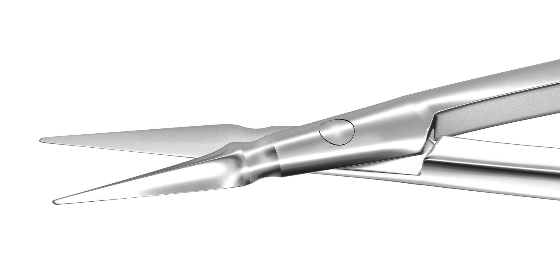 Rumex Vannas Capsulotomy Scissors, Straight, Sharp Tips, 6.00 mm Blades, Flat Handle, Length 84 mm, Stainless Steel, 11-050S