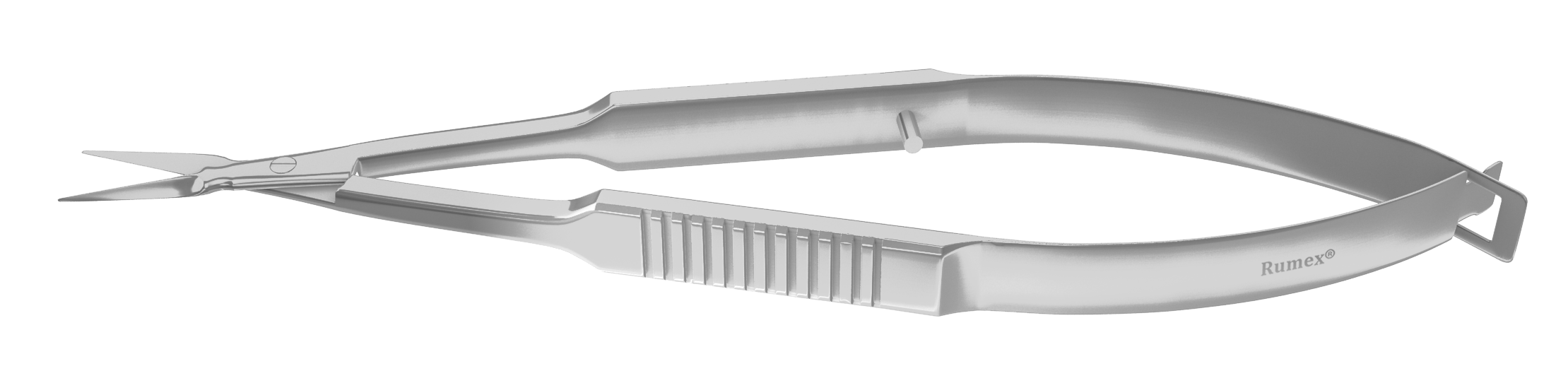 Rumex Vannas Capsulotomy Scissors, Straight, Sharp Tips, 6.00 mm Blades, Flat Handle, Length 84 mm, Stainless Steel, 11-050S