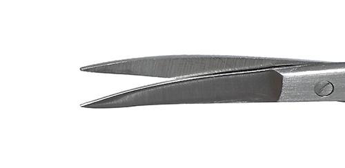 Rumex Gills-Vannas Capsulotomy Scissors, Angled, Sharp Tips, 10.00 mm Blades, Flat Handle, Length 84 mm, Stainless Steel, 11-0581S