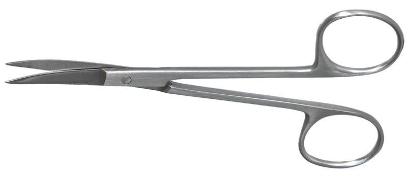 Rumex Gills-Vannas Capsulotomy Scissors, Angled, Sharp Tips, 10.00 mm Blades, Flat Handle, Length 84 mm, Stainless Steel, 11-0581S