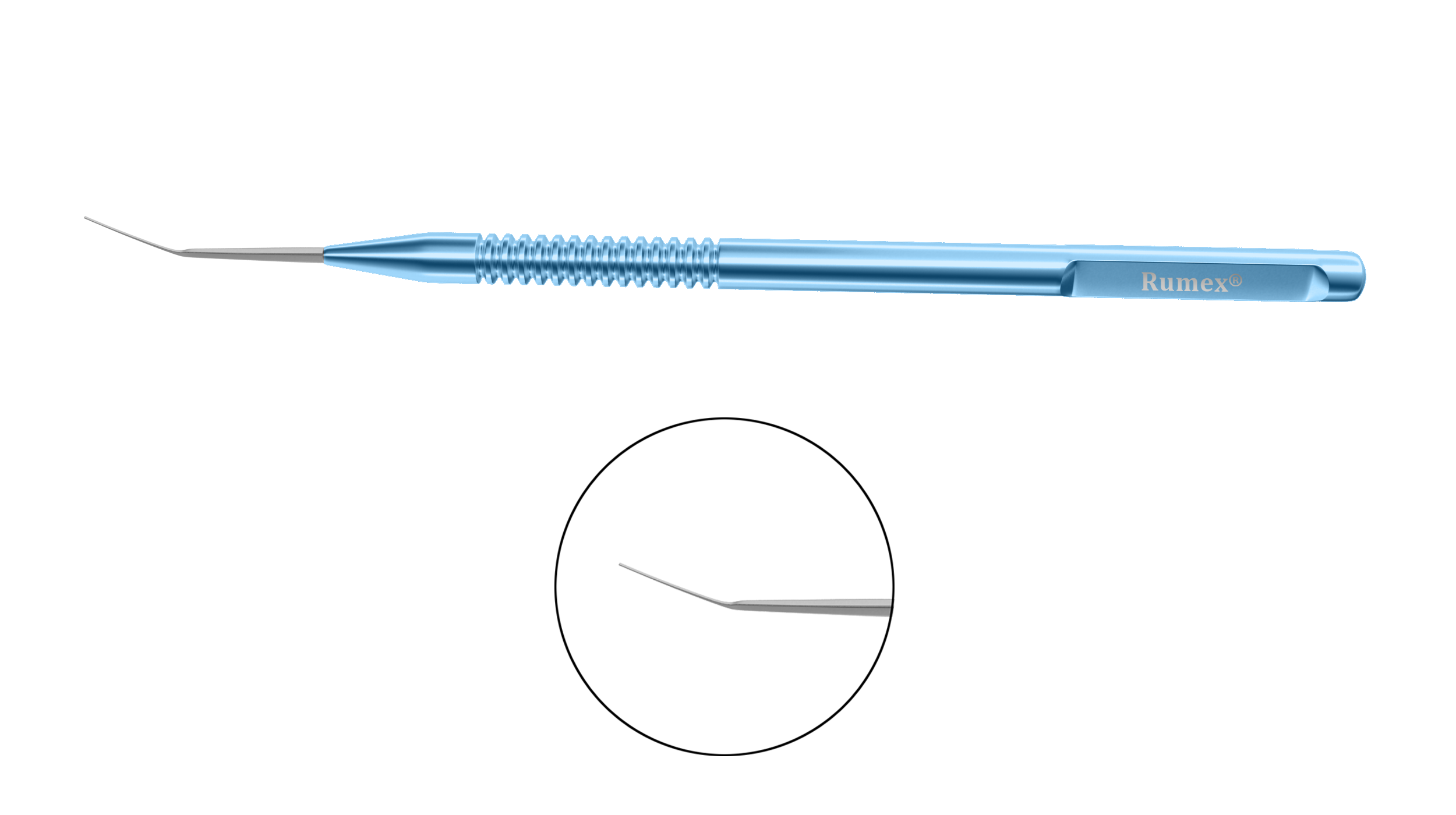 Rumex Straight Spatula, 1.00 mm Wide, 13.00 mm Long, Length 122 mm, Round Titanium Handle, 13-014