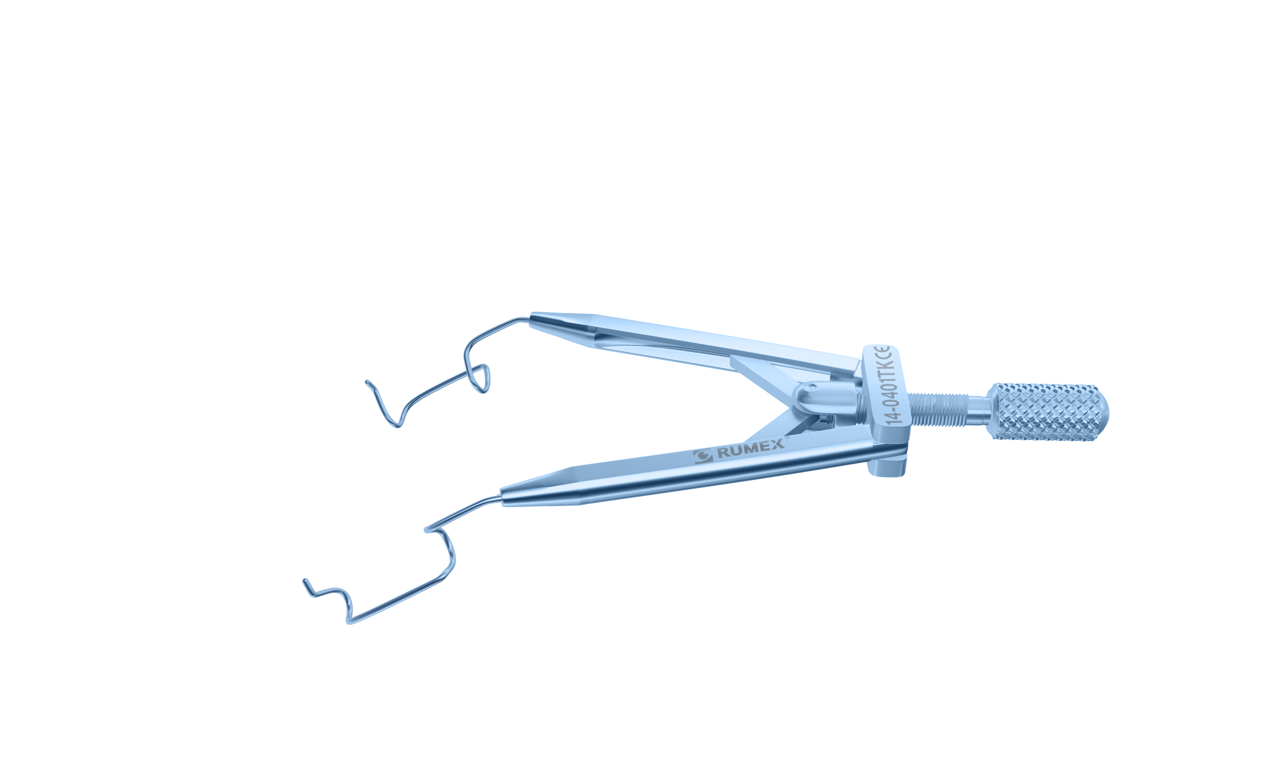 Rumex Lieberman Temporal Speculum, 14.00 mm Kratz Style Blades, Flat Branches, Adult Size, Length 76 mm, Titanium, 14-0401TK