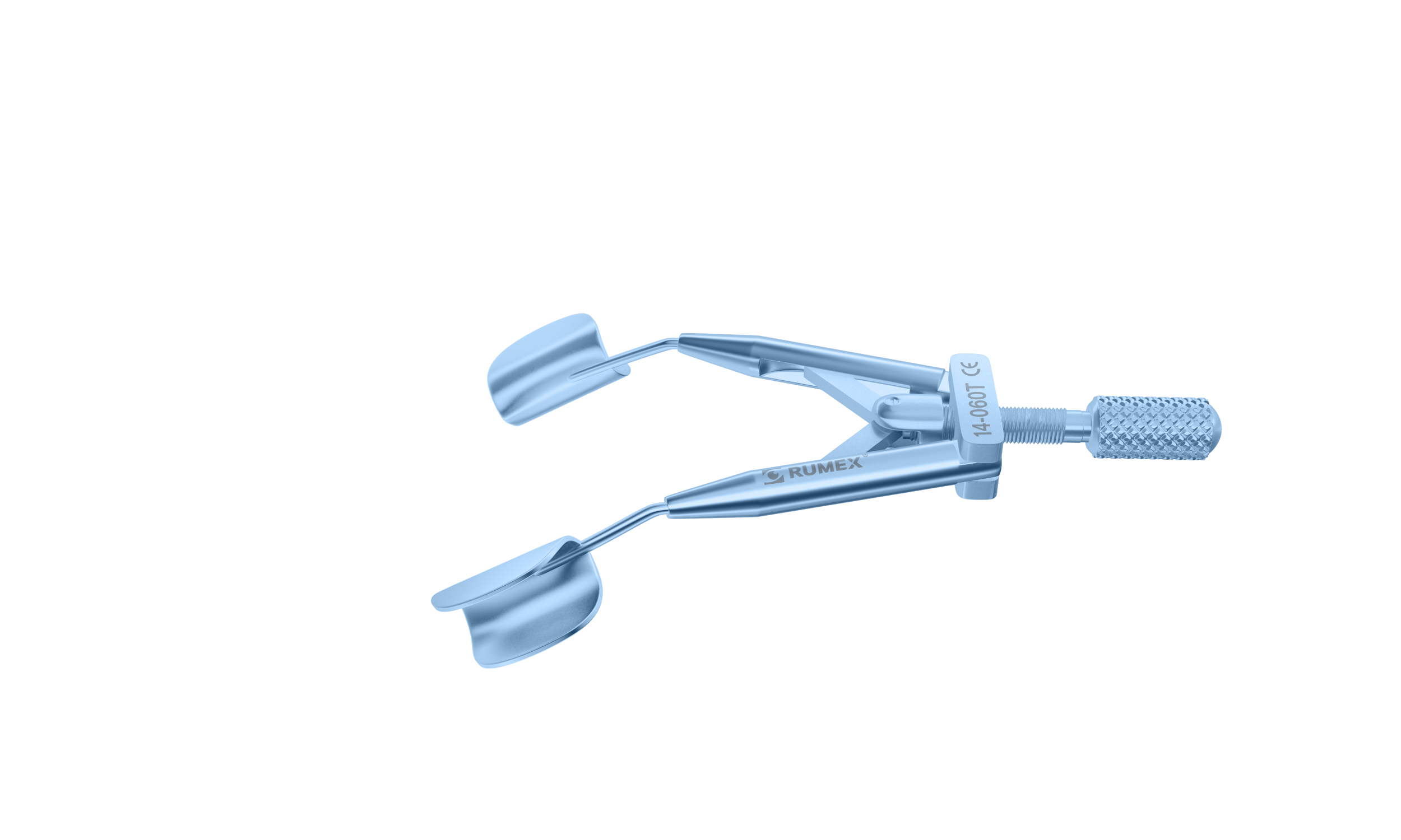 Rumex Kershner Reversible Speculum, 14.00 mm Solid Blades, Round Branches, Length 70 mm, Titanium, 14-060T