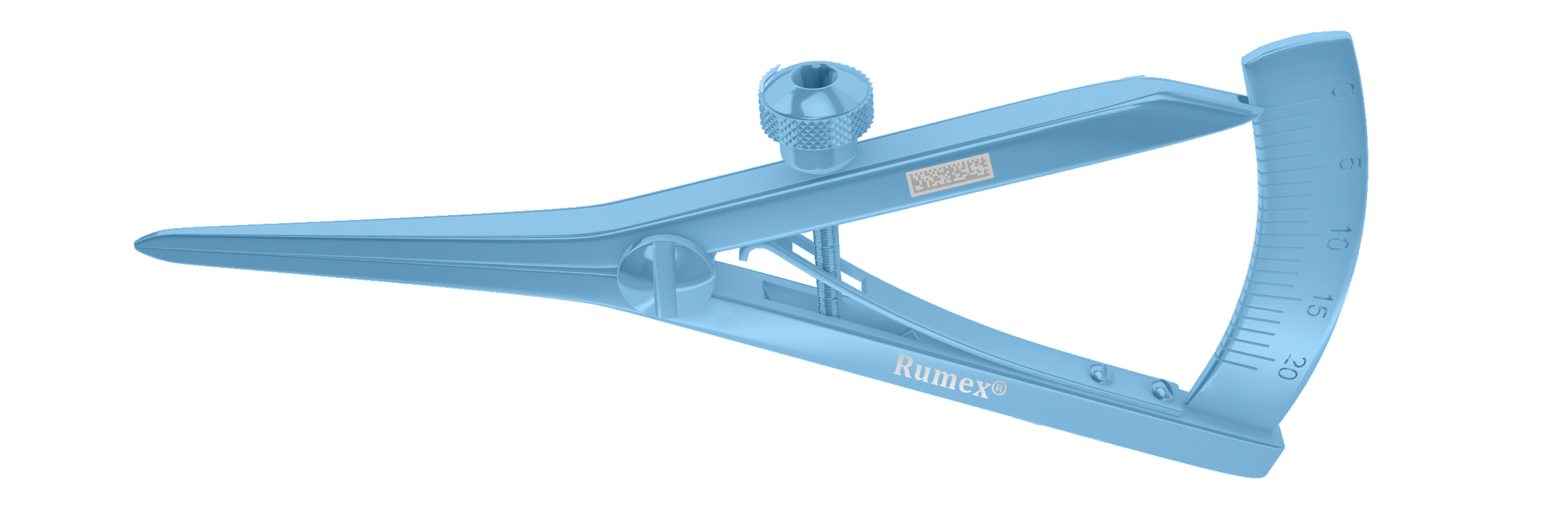 Rumex Castroviejo Caliper, Measure 0-20 mm, Both Sides Scale, Length 87 mm, Titanium, 2-010T