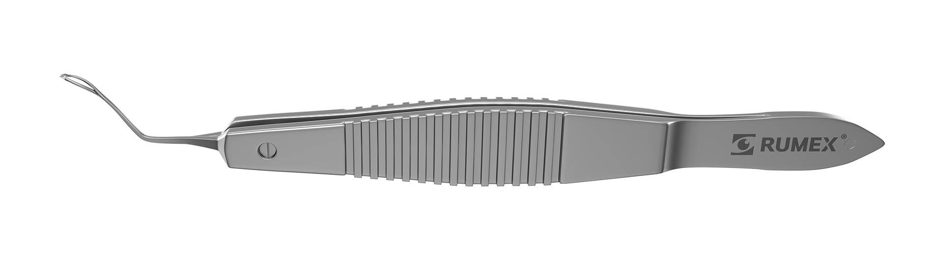 Rumex Small-incision Capsulorhexis Forceps with Double Cross-Action and Scale, Cystotome Tips, Micro-Thin Jaws, Flat Handle, Length 105 mm, Stainless Steel, 4-033S