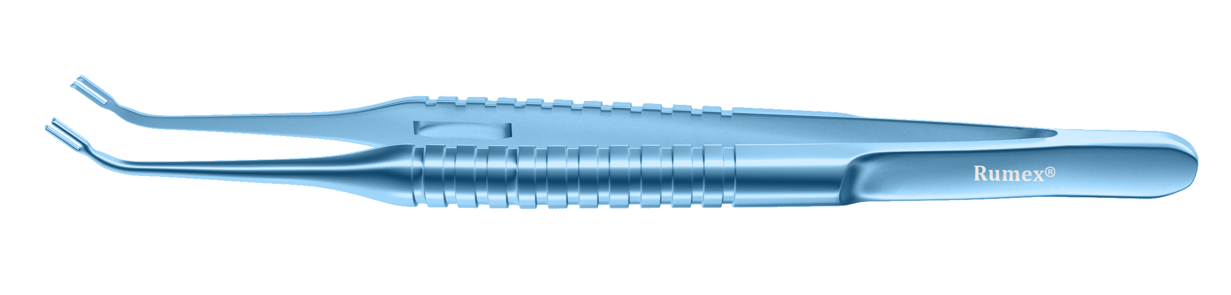 Rumex Pollack Corneal Transplantation Fixation Forceps, Curved, Round Handle, Length 112 mm, Titanium, 4-0814T