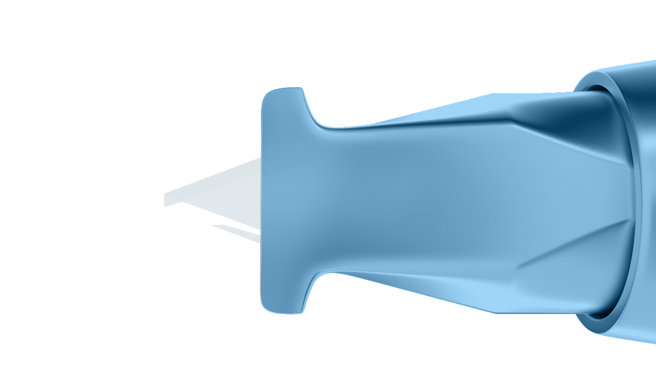 Rumex LRI Diamond Knife, 20° Trifacet Blade, 0.20/1.00 mm, Preset Depth of 600 Microns, Straight, Length 110 mm, Titanium Handle, 6-600/6-0531