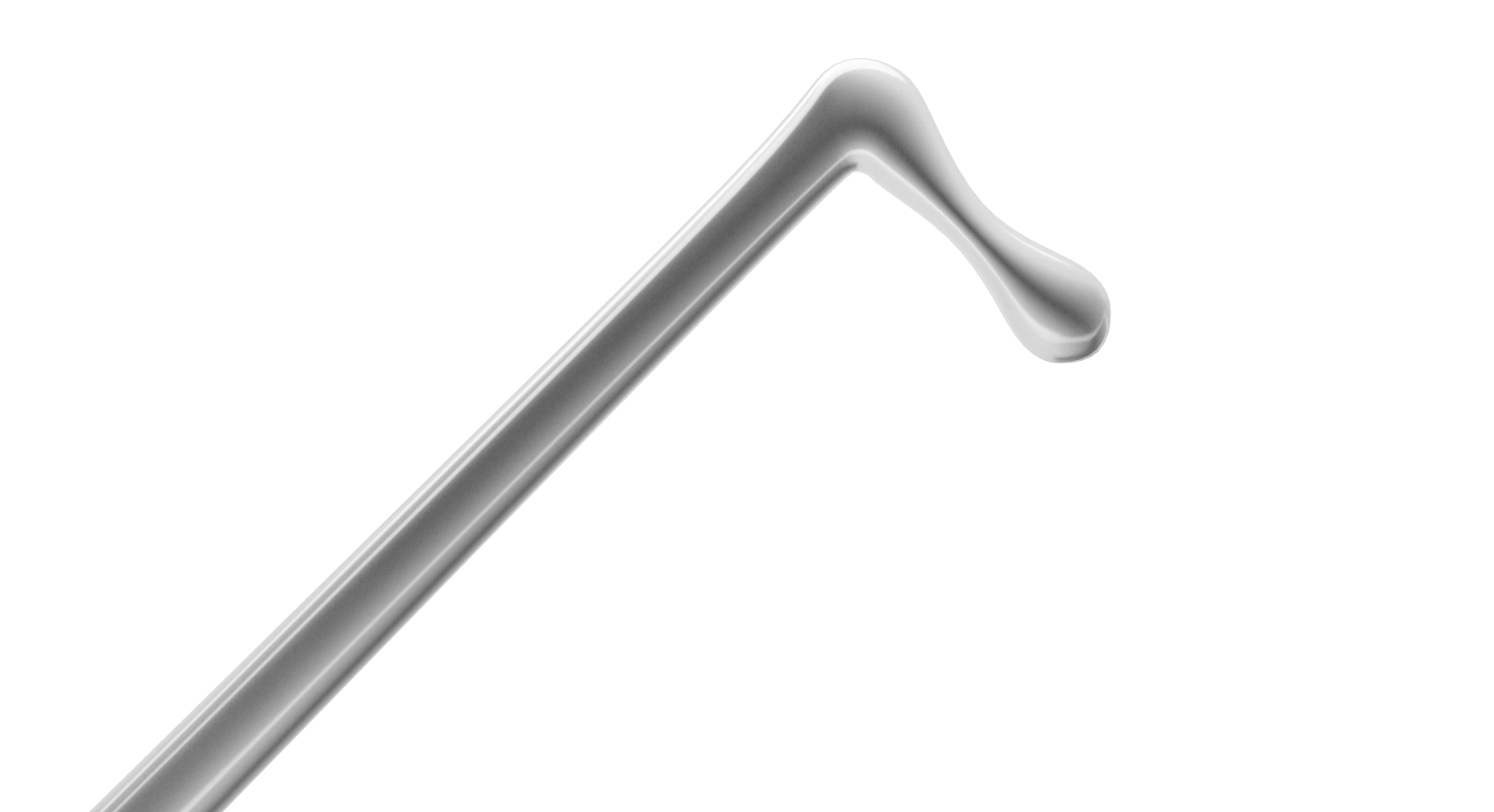 Rumex Double Phaco Spatula (Small Pupil Snapper Hook & Micro Finger), Length 132 mm, Round Titanium Handle, 7-079