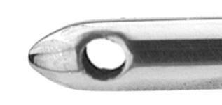 Rumex Irrigation Handpiece for Bimanual Technique, Curved, 21 Ga, Two Ports on Side 0.35 mm, Length 104 mm, Titanium Handle, 7-081
