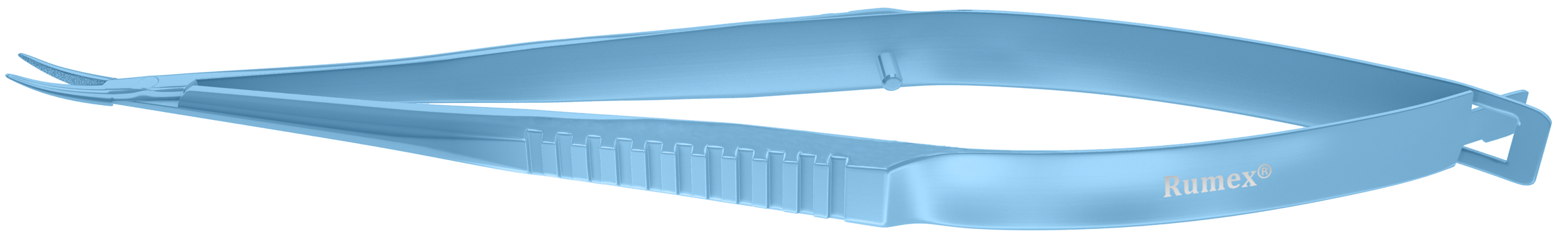 Rumex Castroviejo Needle Holder, Delicate Jaws, Gripping Surface 8.00 mm, Curved, without Lock, Length 135 mm, Titanium, 8-096T