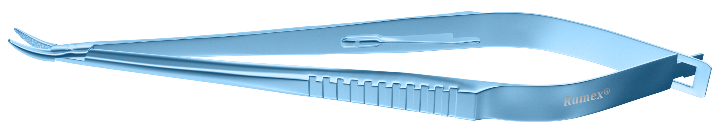 Rumex Castroviejo Needle Holder, Standard Jaws, 11.00 mm Gripping Surface, Curved, with Lock, Length 140 mm, Titanium, 8-100T