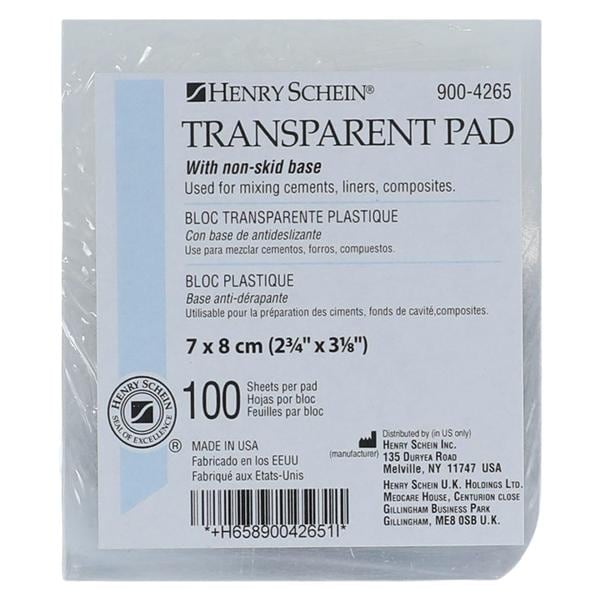 Henry Schein Mixing Pad Transparent 2 3/4 in x 3 1/8 in., 20307234
