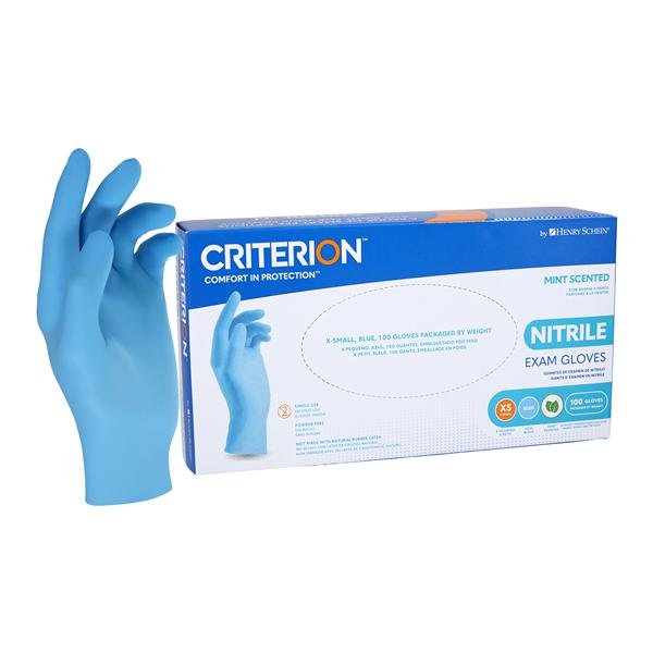 Henry Schein Criterion Nitrile Exam Gloves X-Small 230mm Blue Non-Sterile, 5703535