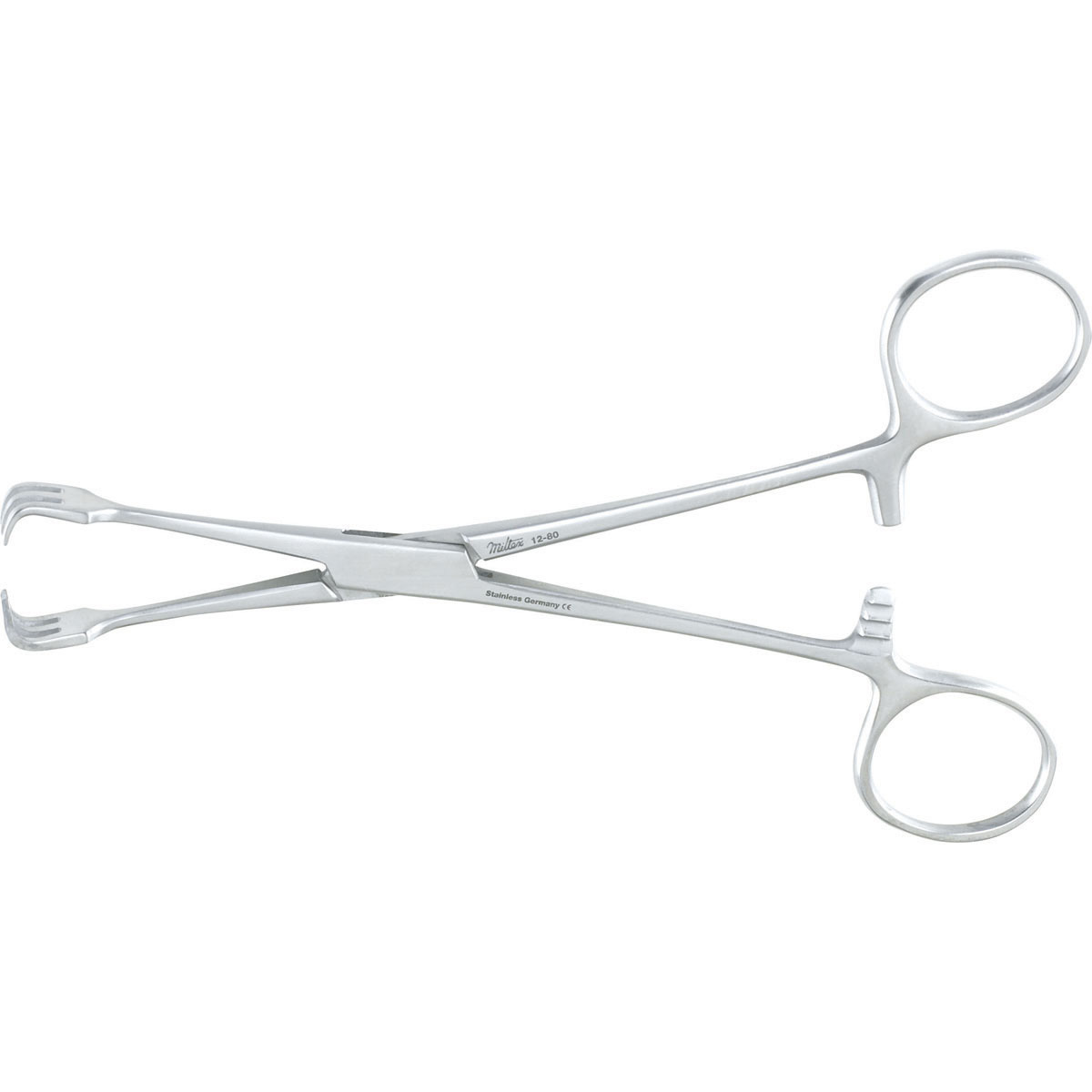 LAHEY Traction Forceps, 6-1/4" (156mm), 3 X 3 teeth., 12-80