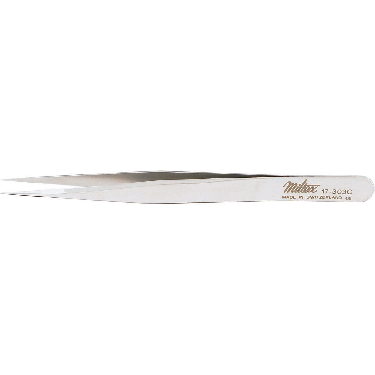 Miltex Swiss Jeweler Style Forceps, 4-3/8" (110Mm) Non-Magnetic Stainless Steel, Style 3C, Narrow, Fine Jaw., 17-303C