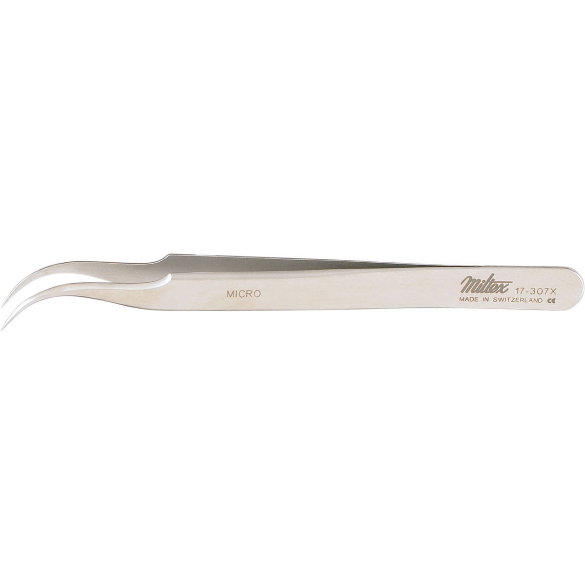 Miltex Swiss Jeweler Style Forceps, 4-1/2" (115Mm) Non-Magnetic Stainless Steel, Style 7F, Micro-Fine Jaw, Curved., 17-307X