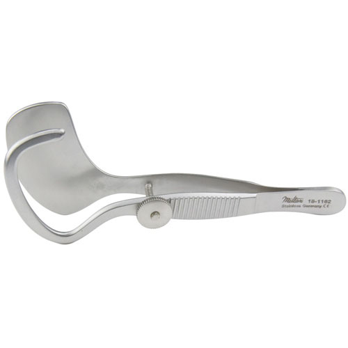 Miltex Snellen Entropium Forceps, 3-7/8" (97.5Mm), Right, Solid Plate And Ring 1-3/8" (36Mm) Wide., 18-1162