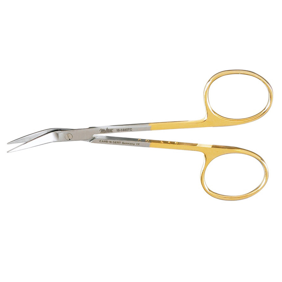 Miltex Converse (Wilmer) Scissors, Tungsten Carbide, Blades Angled On Flat, Sharp, Length= 4-1/2" (114 Mm)., 18-1440Tc