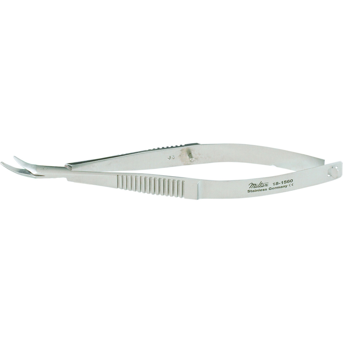Miltex Castroviejo Corneal Section Scissors, 4-1/4" (108Mm), Right, Inner Blade 1 Mm Longer, Blunt Tips., 18-1560