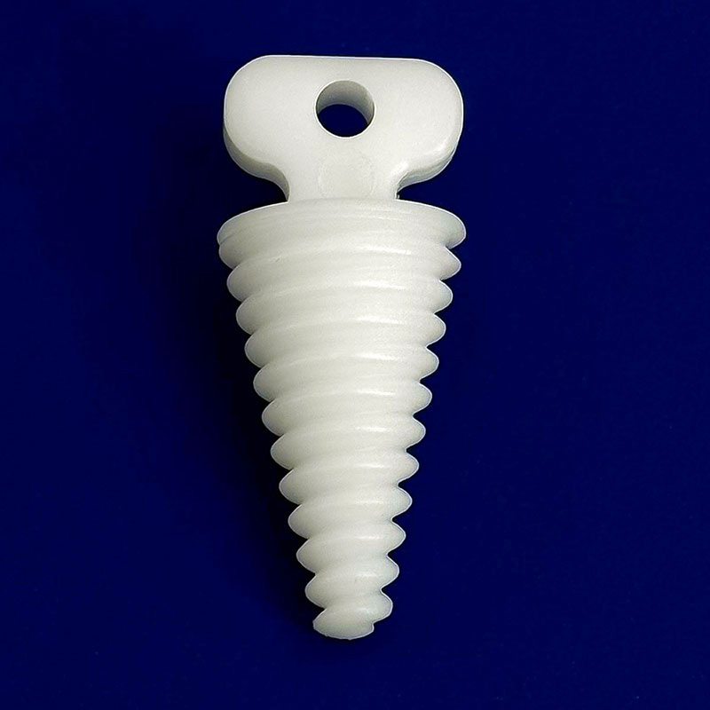 Maunder Oral Screw, 2" Length, White Plastic., 2-20