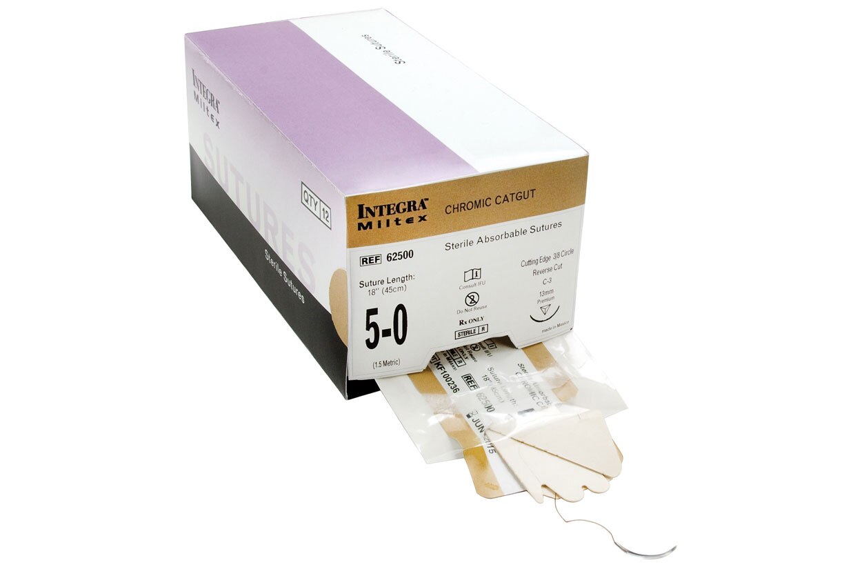 Gut Suture 18" Chromic, Size 50 Needle C-3 45Cm, Absorbable, 62500
