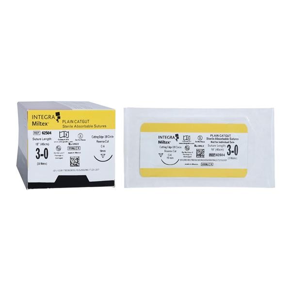 Gut Suture 18" Plain, Size 30 Needle C-6 45Cm, Absorbable, 62504