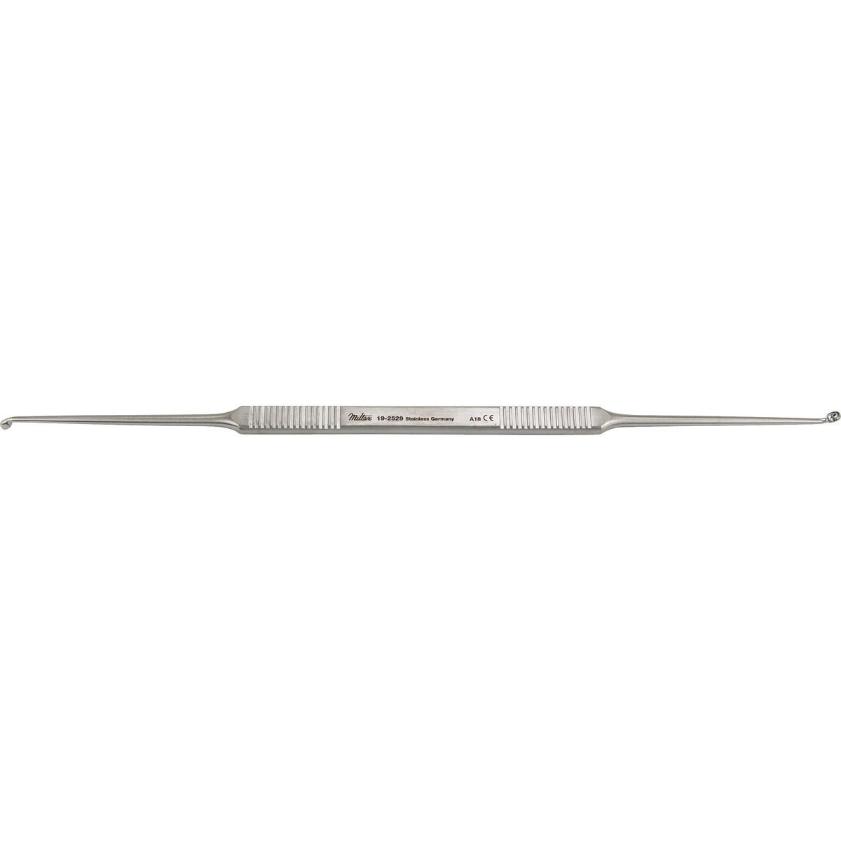 Miltex House Curette, 7" (180Mm), Strong Angle, Oval Cups, 2.25Mm X 3Mm And 2Mm X 2.5Mm, 19-2529