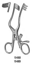 Miltex Perkins Retractor, 5-1/4" (13.3 Cm), Right Side Serrated Solid Blade, Left Side 3 Teeth, 19-669